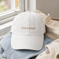 God Is Good Dad Hat - washed black organic hero