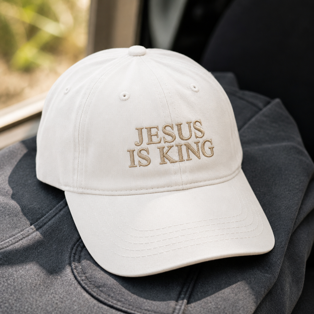 Jesus Is King Dad Hat - angled product photo