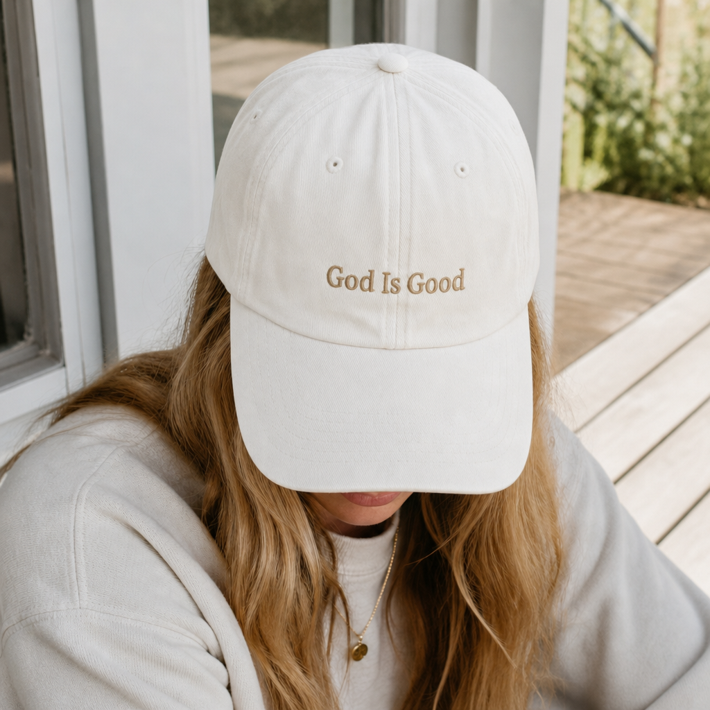 God Is Good Dad Hat - worn lifestyle
