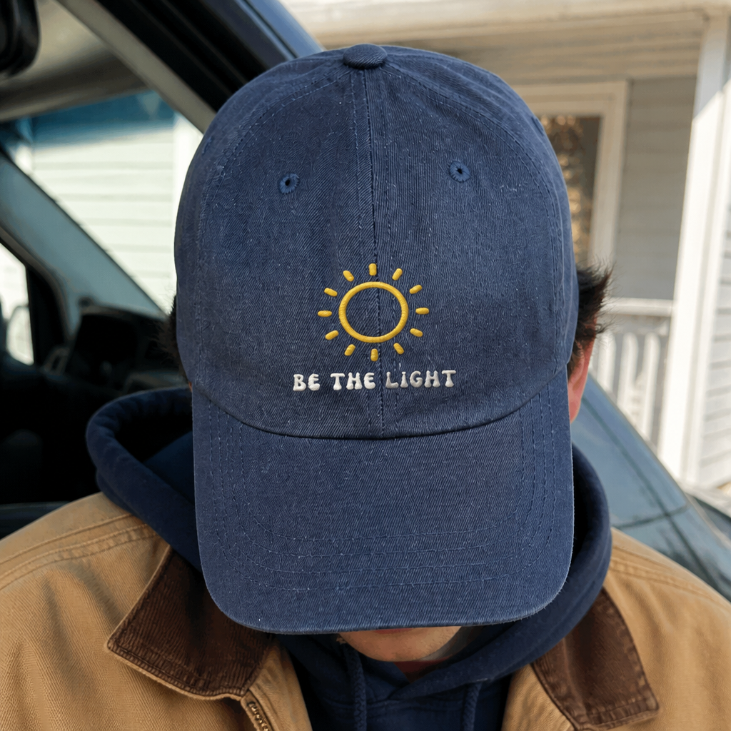 Be The Light Dad Hat - worn lifestyle