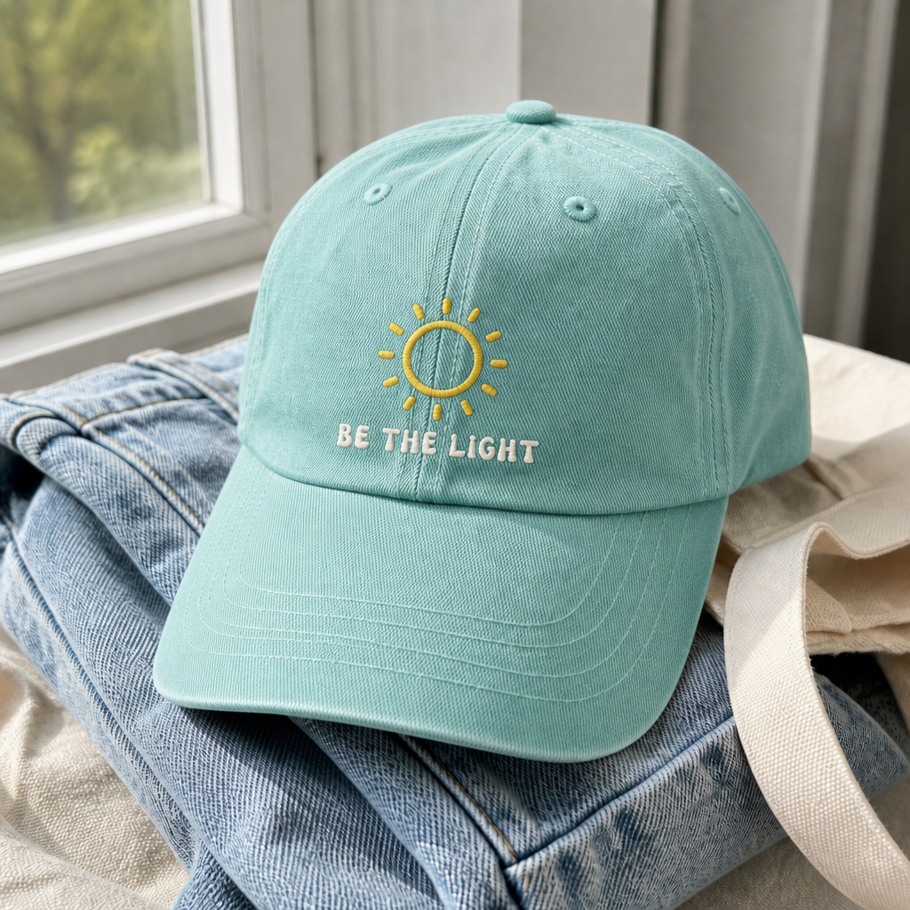 Be The Light Dad Hat - Chalky Mint