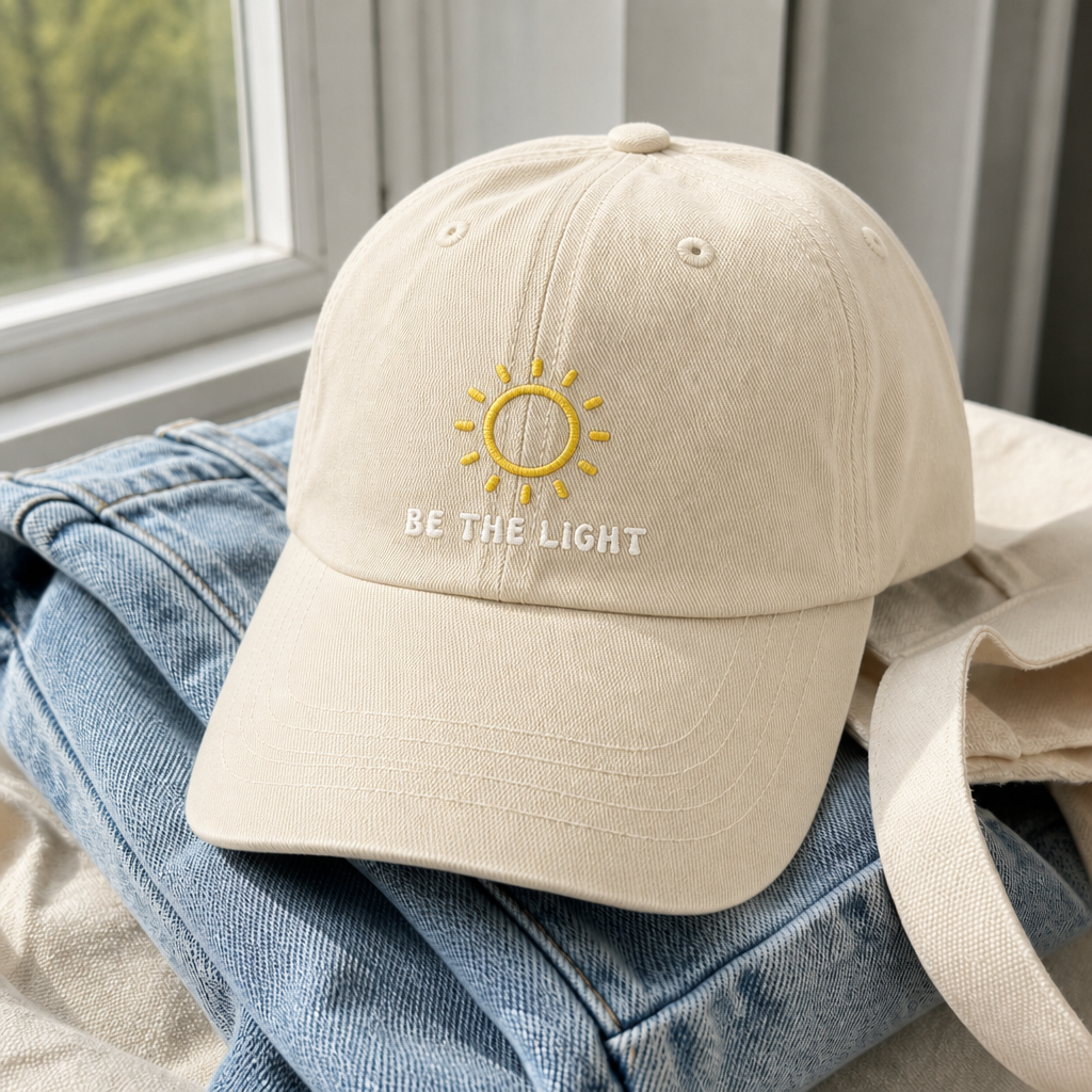 Be The Light Dad Hat - Ivory
