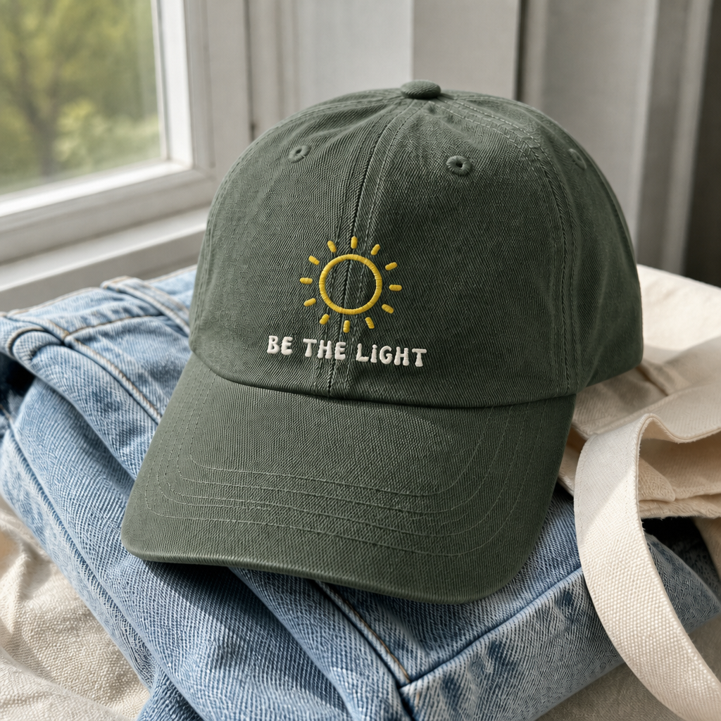 Be The Light Dad Hat - Moss