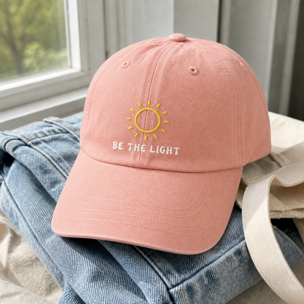 Be The Light Dad Hat - Peachy