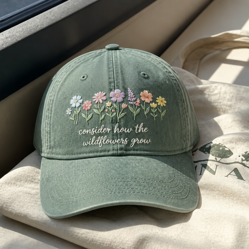 Consider The Wildflowers Hat - organic hero