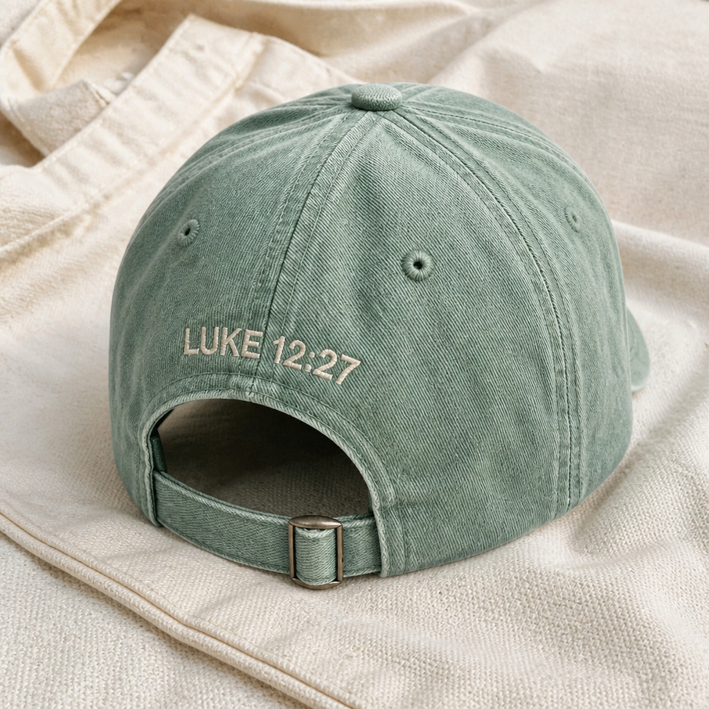 Consider The Wildflowers Hat - Luke 12:27 back detail