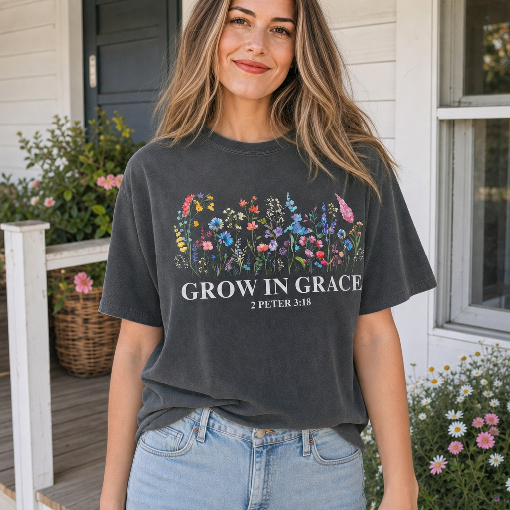 Grow in Grace Tee realistic lifestyle image 1