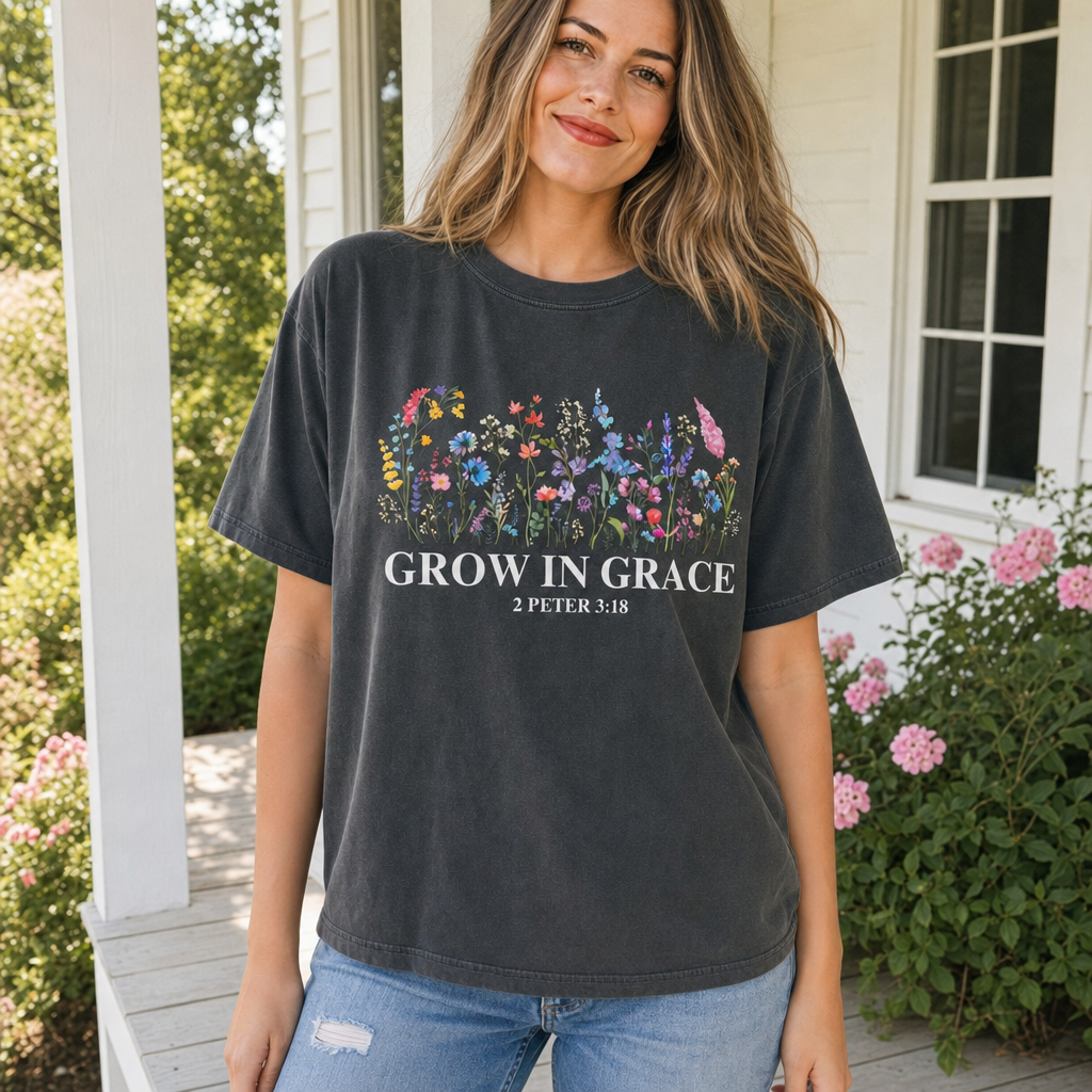 Grow in Grace Tee realistic lifestyle image 2