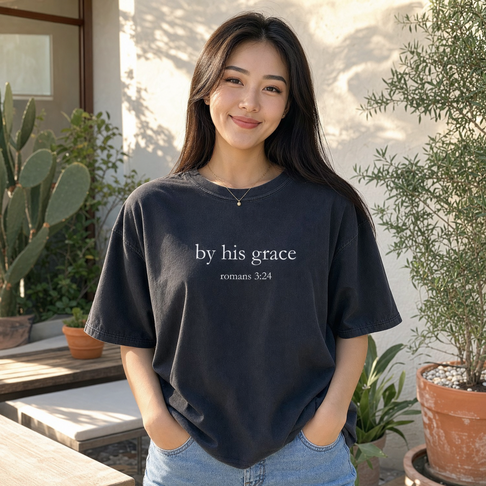 By His Grace Romans 3:24 Tee