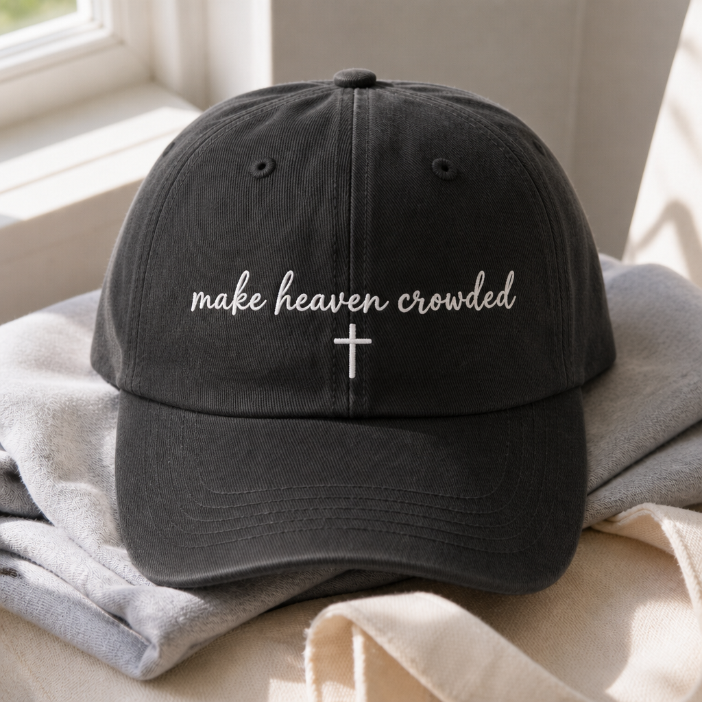 Make Heaven Crowded Hat - Black with white embroidery
