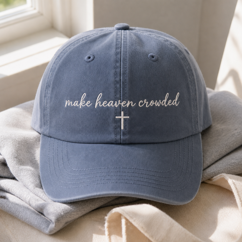 Make Heaven Crowded Hat - Blue Jean with white embroidery