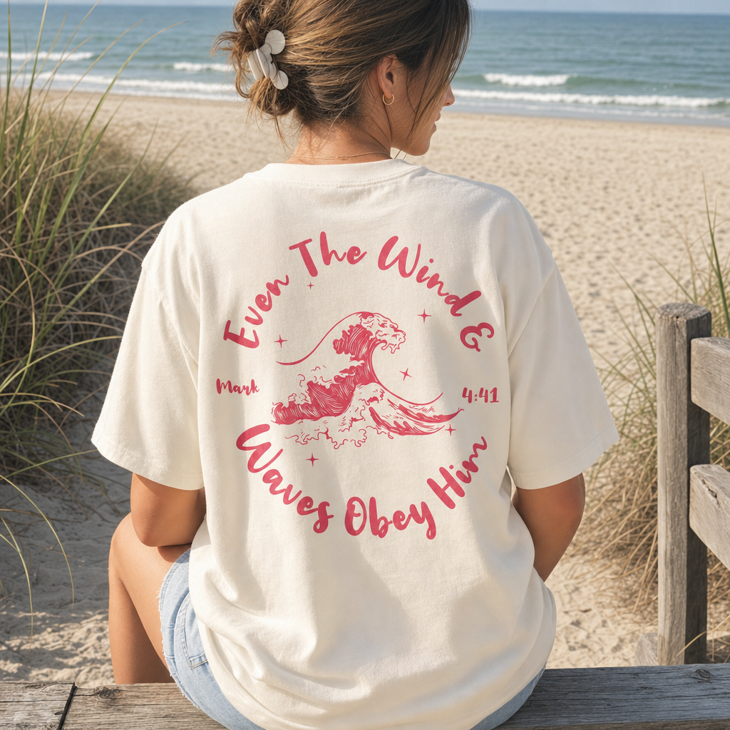 Wind And Waves Tee beach seated back print photo
