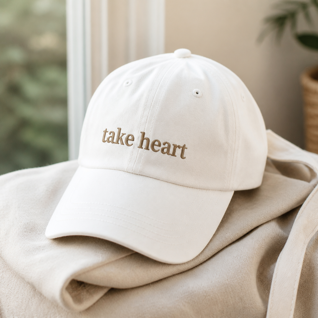 Take Heart Hat - angled product photo