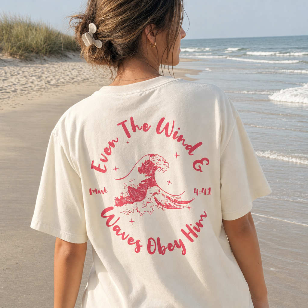 Wind And Waves Tee beach three-quarter back print photo