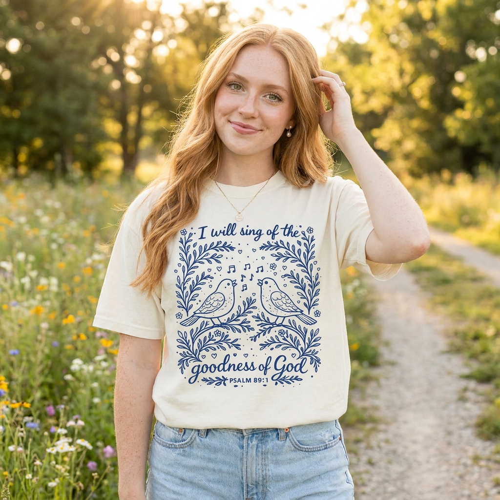 Goodness of God Psalm 89:1 Tee front lifestyle hero